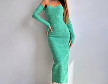 Трикотажна сукня міді  з чашечками  | PUSHKA SHOP