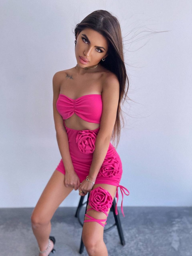 Сукня міні з трояндами    Ручна робота.  Сукня міні з трояндами    Ручна робота.  | PUSHKA SHOP