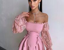 Сукня з корсетом декорована мереживом Сукня з корсетом декорована мереживом | PUSHKA SHOP