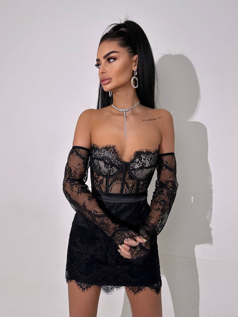 Мереживний комплект: корсет + спідниця   | PUSHKA SHOP