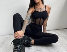 Трикотажный комплект: корсетный топ на косточках + леггинсы Трикотажный комплект: корсетный топ на косточках + леггинсы | PUSHKA SHOP