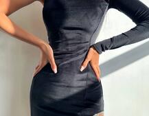 Оксамитова сукня , декорована стразами    | PUSHKA SHOP