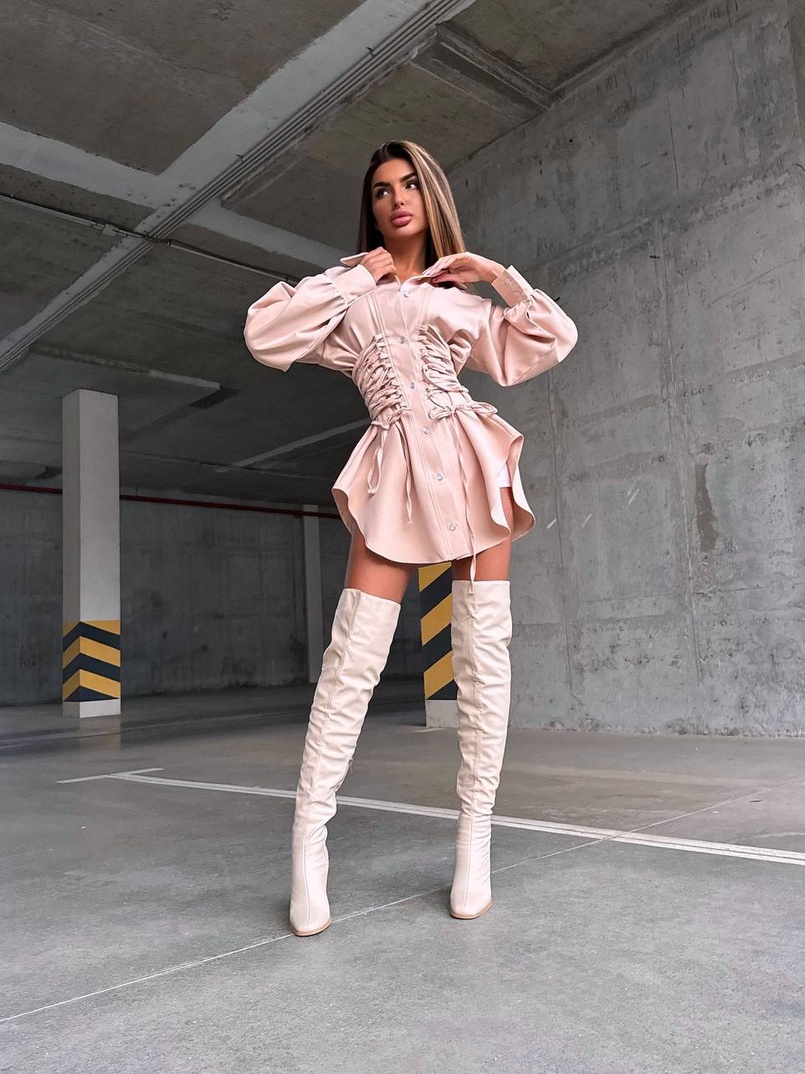 Сукня-сорочка зі шнурівкою | PUSHKA SHOP