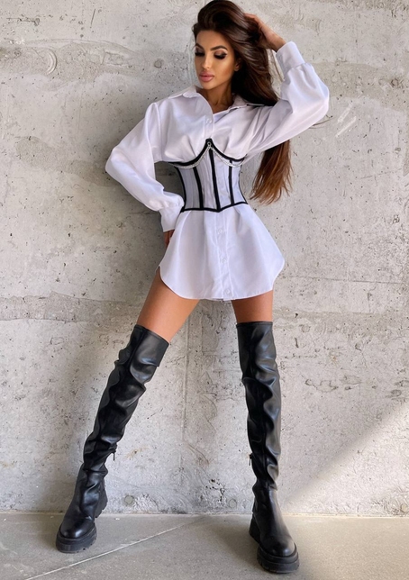 Приталена сорочка + корсет  | PUSHKA SHOP