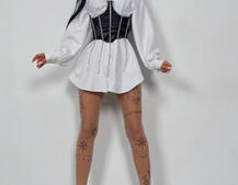 Приталена сорочка + корсет декорований стразами Ручна робота Приталена сорочка + корсет декорований стразами Ручна робота | PUSHKA SHOP