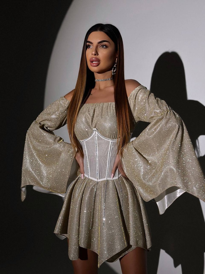 Сяючий комплект: сукня + корсет   | PUSHKA SHOP