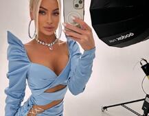 Сукня міні з драпіруванням, декорована стразами  | PUSHKA SHOP