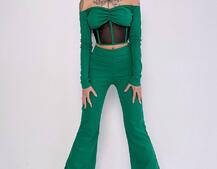 Комплект : штани кльош і топ з елементами корсету  | PUSHKA SHOP