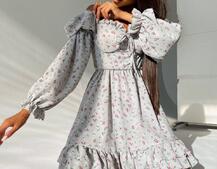 Цветочное платье-бюстье с чашечками и пышной юбкой с оборками Цветочное платье-бюстье с чашечками и пышной юбкой с оборками | PUSHKA SHOP