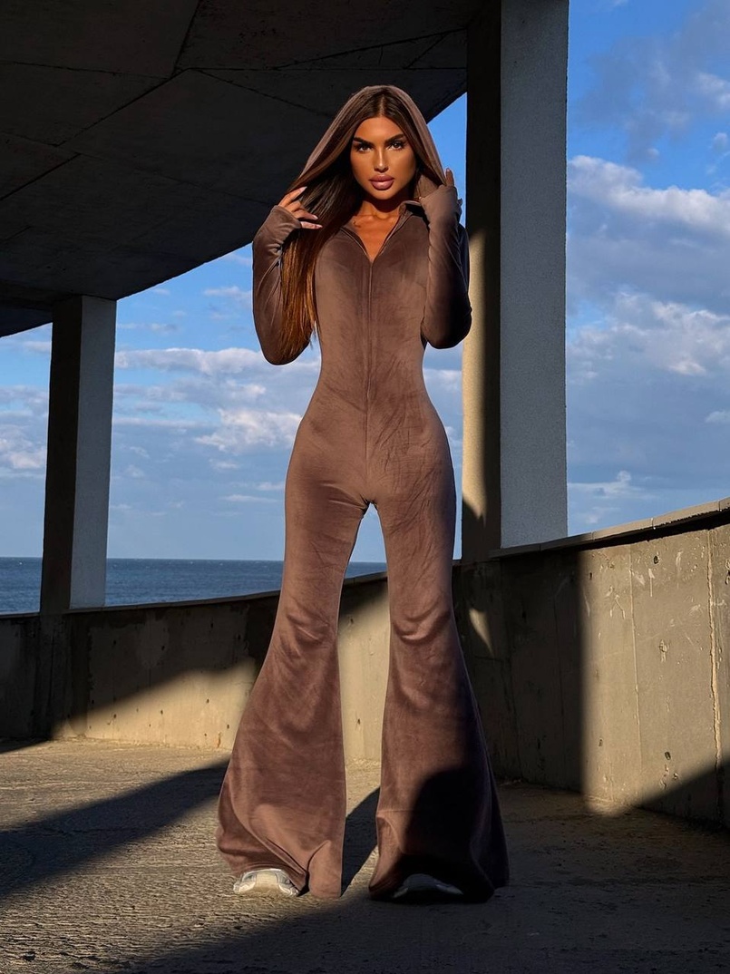 Велюровий комбінезон кльош | PUSHKA SHOP