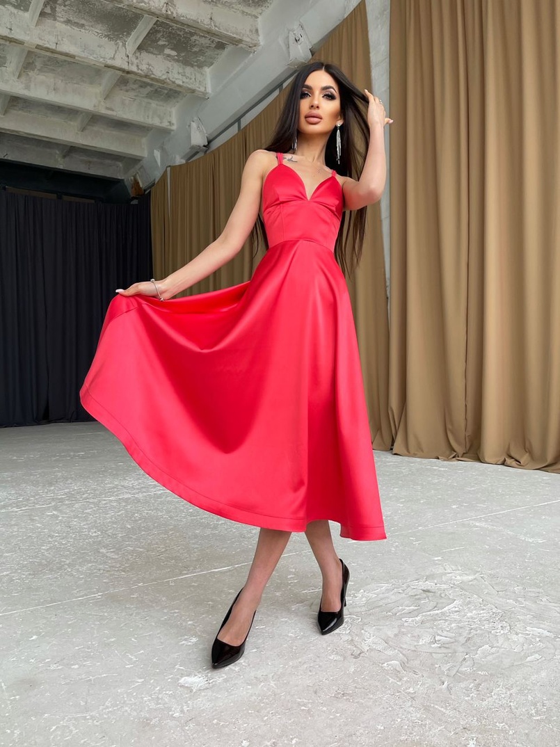 Платье-миди с корсетным верхом  | PUSHKA SHOP