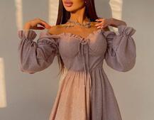 Блискуча сукня з оборками та чашками з ефектом push up Блискуча сукня з оборками та чашками з ефектом push up | PUSHKA SHOP