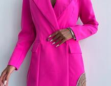 Приталена сукня-піджак, декорована бахромою зі страз | PUSHKA SHOP