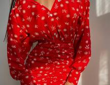 Платье-рубашка с присобранной юбкой  | PUSHKA SHOP