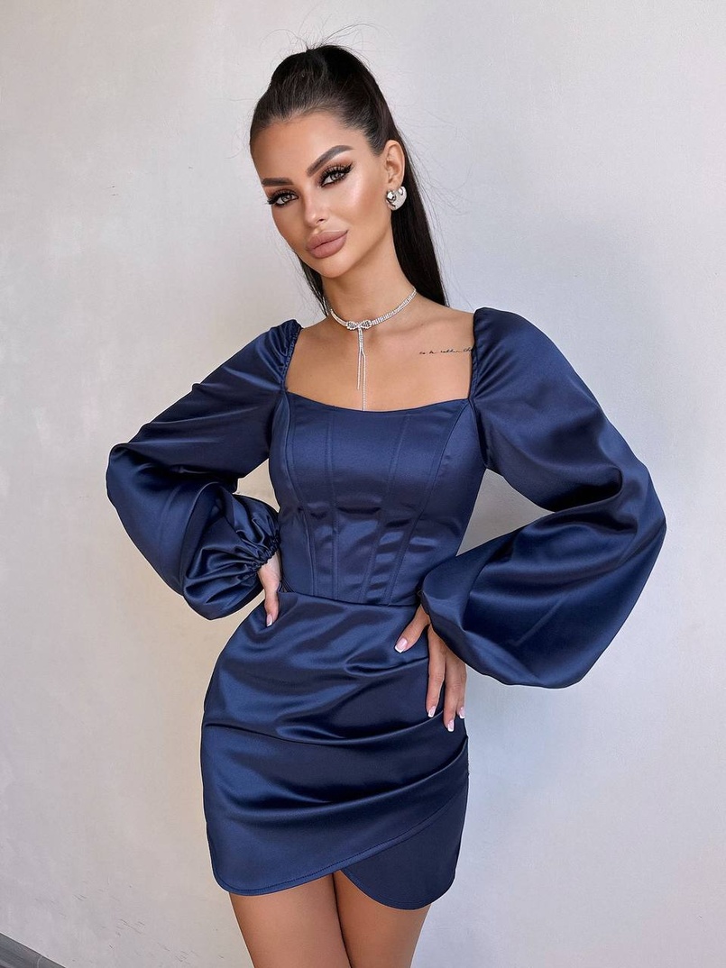 Атласний комплект: корсет + спідниця з драпіруванням Атласний комплект: корсет + спідниця з драпіруванням | PUSHKA SHOP