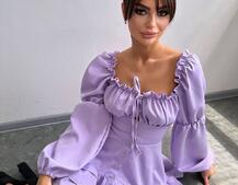 Сукня з воланами на ґудзиках  | PUSHKA SHOP