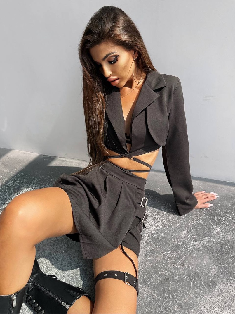 Костюм : піджак + спідниця-шорти із застібкою на ніжці | PUSHKA SHOP