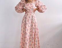 Сукня зі шнурівкою по спинці та розрізом на спідниці Сукня зі шнурівкою по спинці та розрізом на спідниці | PUSHKA SHOP