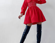 Платье с корсетной вставкой и пышной юбкой   | PUSHKA SHOP