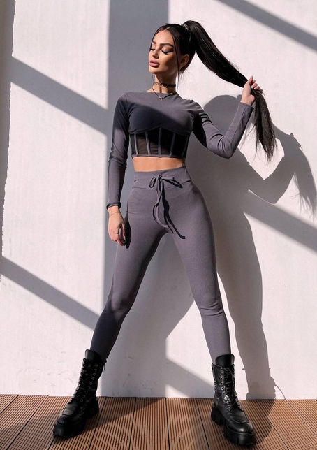 Трикотажний комплект: корсетний топ + легінси | PUSHKA SHOP