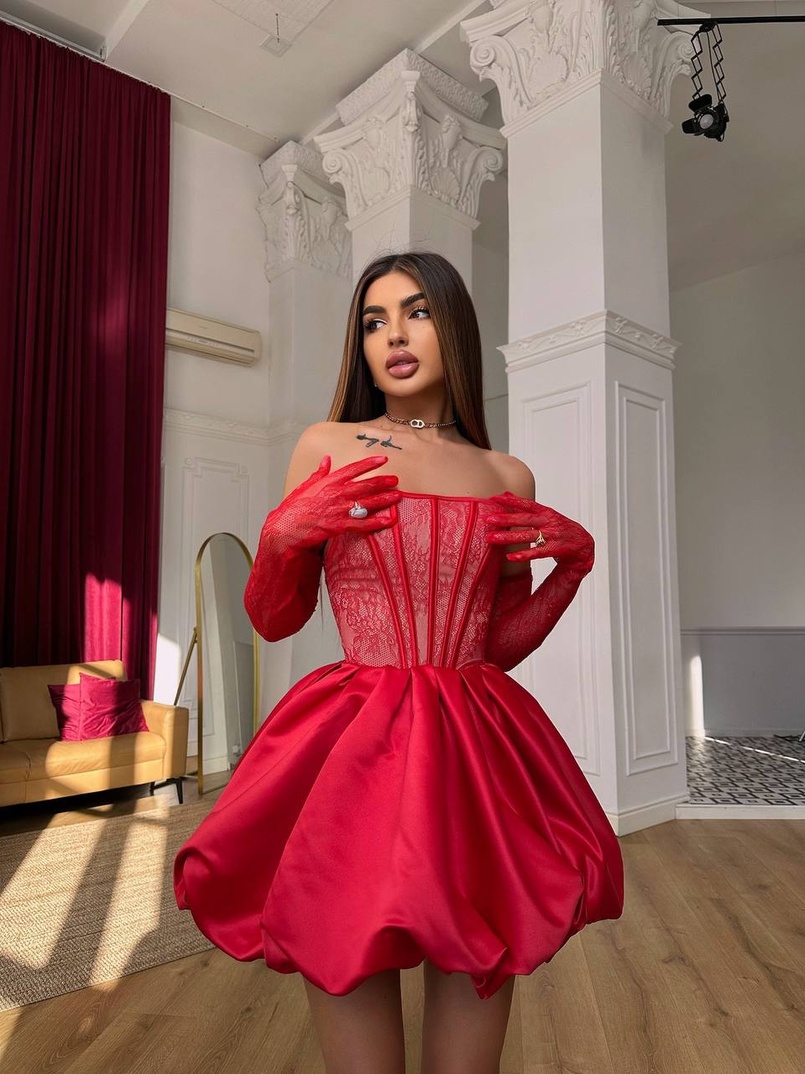 Комплект : мереживний корсет  з рукавичками + спідниця балон  | PUSHKA SHOP