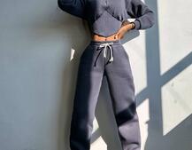 Комплект на флісі : худі з елементами корсету + штани  Комплект на флісі : худі з елементами корсету + штани  | PUSHKA SHOP