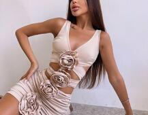 Комплект: топ та спідниця з трояндами Комплект: топ та спідниця з трояндами | PUSHKA SHOP