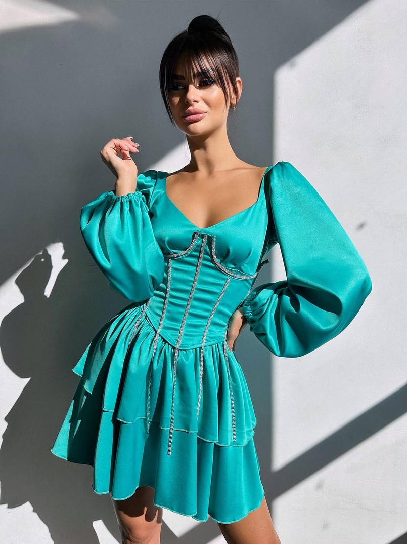 Сукня з корсетом, декорованим стразами Ручна робота Сукня з корсетом, декорованим стразами Ручна робота | PUSHKA SHOP