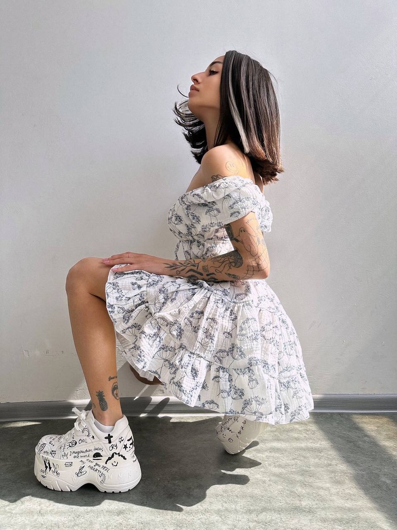 Муслинова сукня з принтом  | PUSHKA SHOP