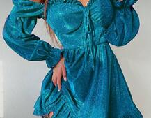 Блискуча сукня з оборками та чашками з ефектом push up Блискуча сукня з оборками та чашками з ефектом push up | PUSHKA SHOP