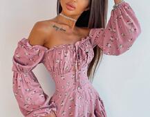 Сукня з квітковим принтом з воланами на ґудзиках Сукня з квітковим принтом з воланами на ґудзиках | PUSHKA SHOP