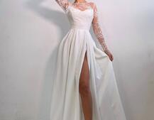 Платье макси с пайетками и разрезом на юбке | PUSHKA SHOP