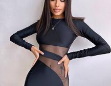 Сукня міді  із вставками сітки  | PUSHKA SHOP