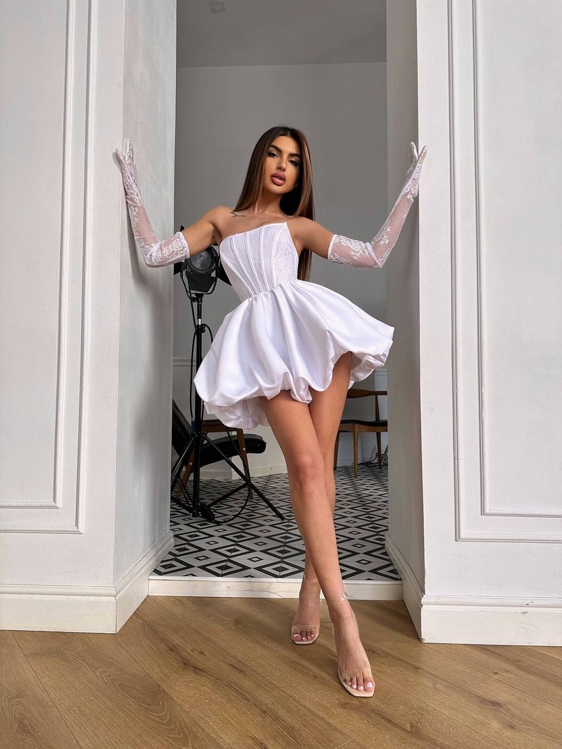 Комплект : мереживний корсет  з рукавичками + спідниця балон  | PUSHKA SHOP