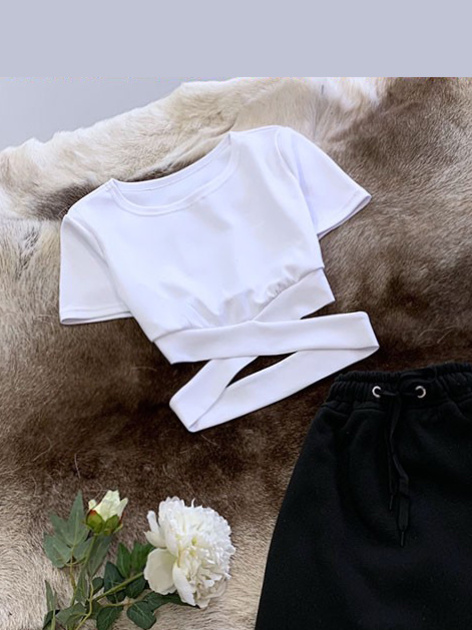 Белый топ переплет  | PUSHKA SHOP