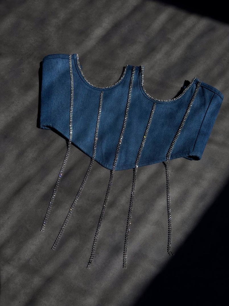 корсет декорований камінцями  Ручна робота | PUSHKA SHOP