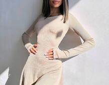 Трикотажна сукня міні  зі шнурівкою на спинці    | PUSHKA SHOP