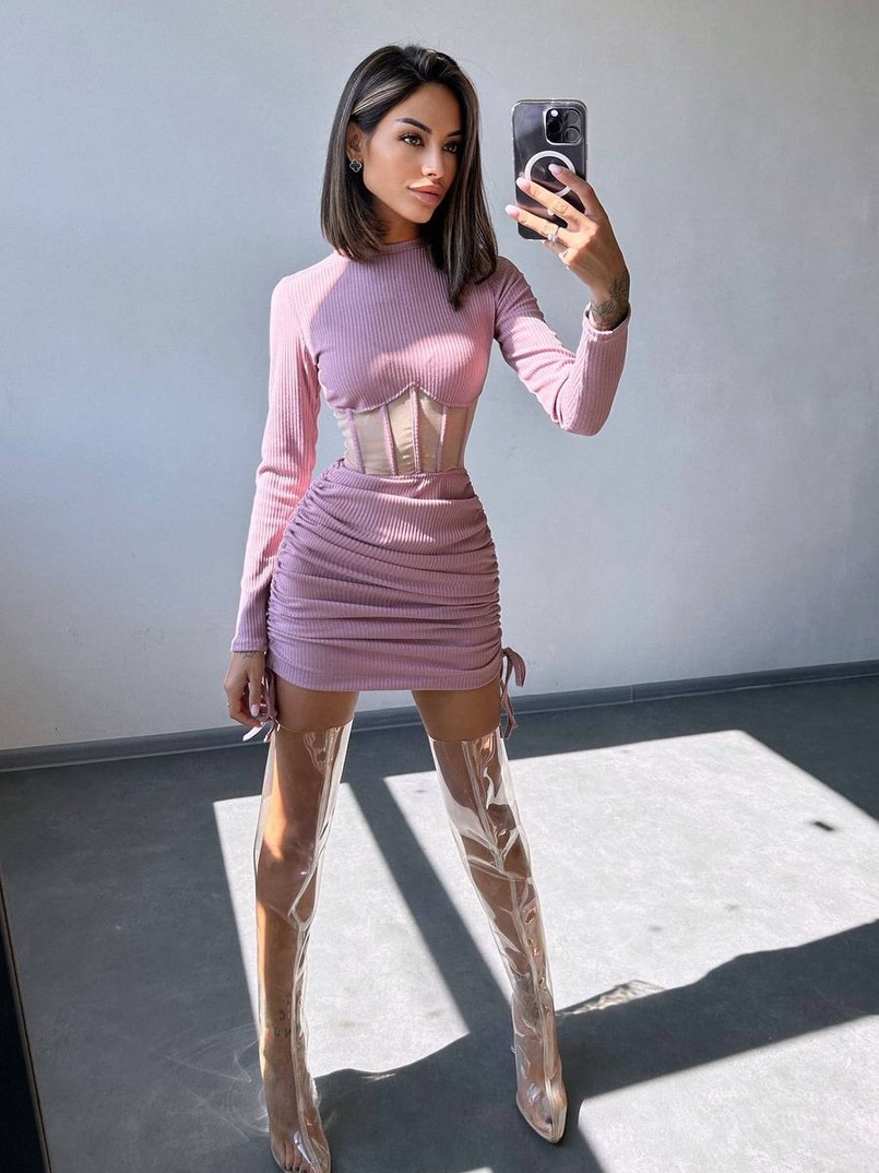 Сукня-міні  з елементами корсету  Довжину спідниці можна регулювати  | PUSHKA SHOP