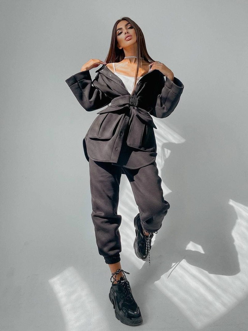 Комплект: тёплая рубашка на кнопках + джоггеры Комплект: тёплая рубашка на кнопках + джоггеры | PUSHKA SHOP