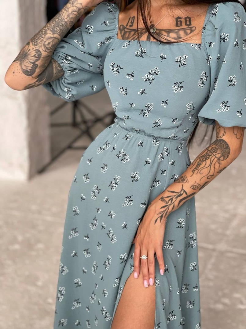 Платье миди со шнуровкой на спинке  | PUSHKA SHOP