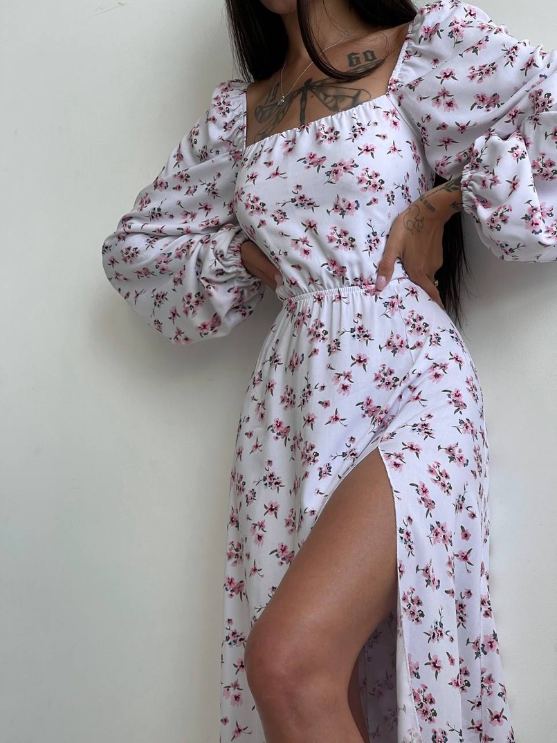 Платье миди со шнуровкой на спинке  | PUSHKA SHOP