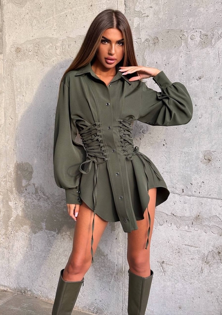 Сукня-сорочка зі шнурівкою Сукня-сорочка зі шнурівкою | PUSHKA SHOP