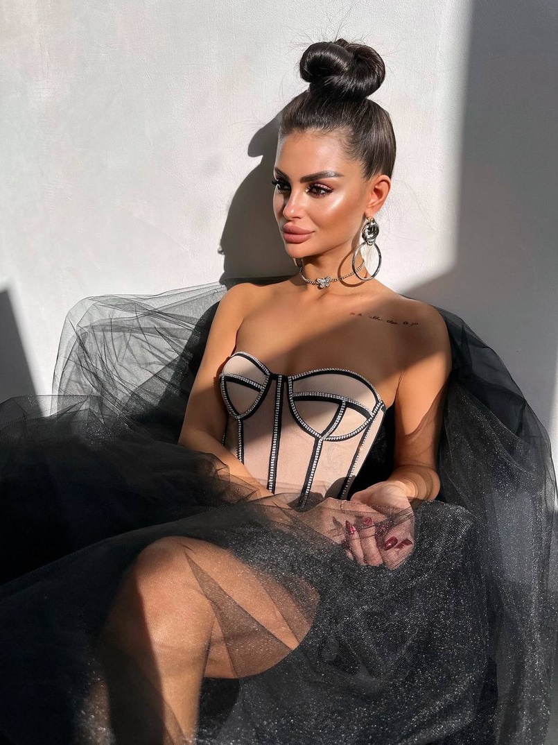 Комплект: корсет бюстьє декорований стразами + пишна спідниця максі  Ручна робота  | PUSHKA SHOP