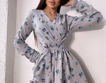 Сукня в квітковий принт з воланами | PUSHKA SHOP