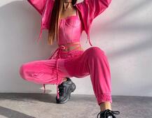 Велюровий комплект трійка: кофта + корсет з чашечками + джогери  | PUSHKA SHOP