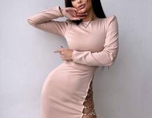 Сукня міді з підплічниками та шнурівкою Розмір вирізу можна регулювати шнурівкою | PUSHKA SHOP