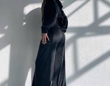 Велюровий комплект трійка: кофта + корсет на блискавці+ штани | PUSHKA SHOP