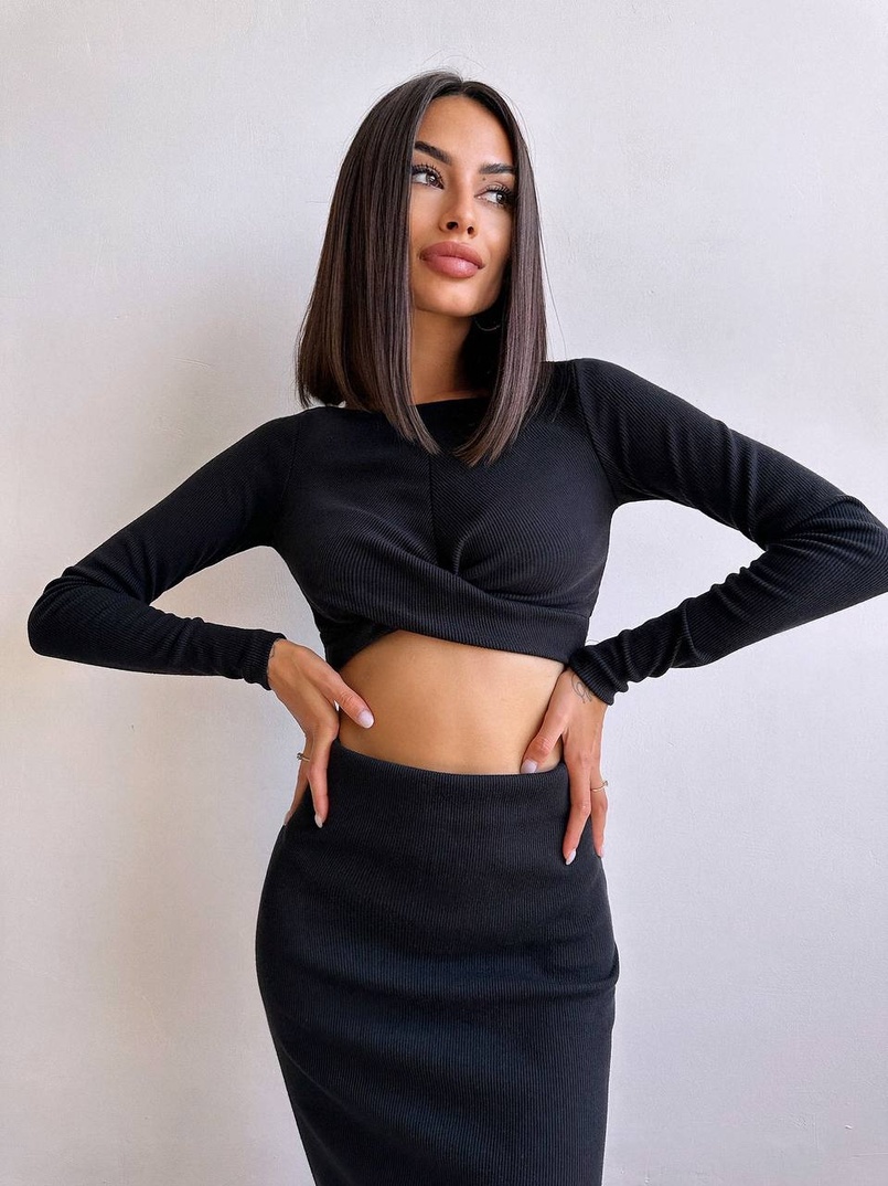 Комплект: топ + спідниця с розрізами Комплект: топ + спідниця с розрізами | PUSHKA SHOP