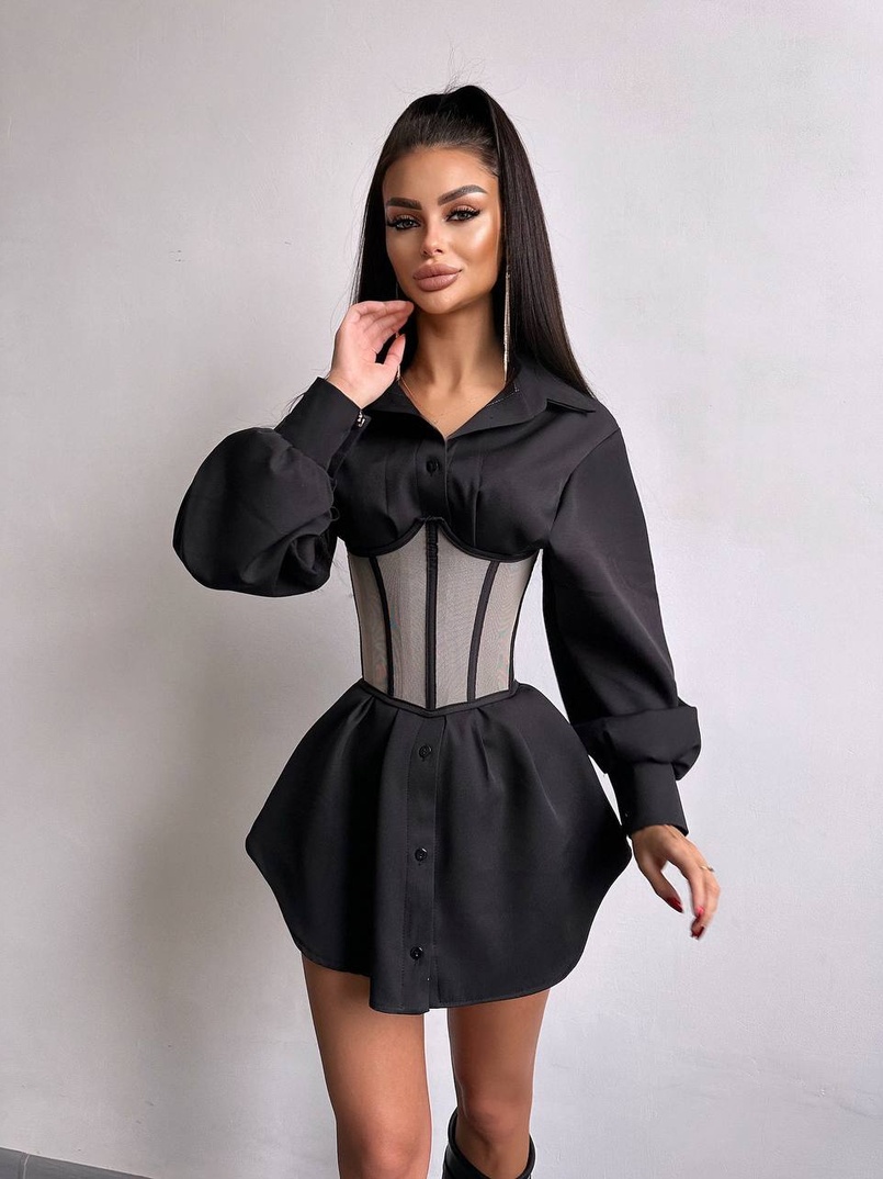 Приталена сорочка + корсет  | PUSHKA SHOP