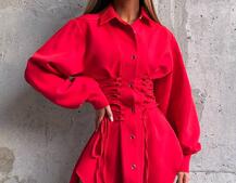 Сукня-сорочка зі шнурівкою | PUSHKA SHOP